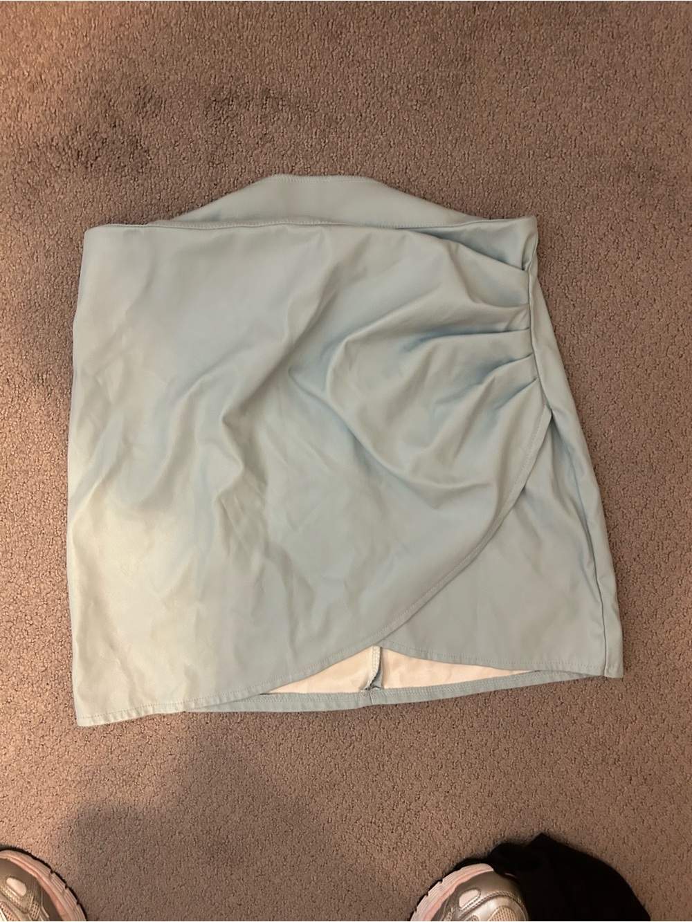 Francesca's Collections Pale Blue Wrap-Style Mini Skirt